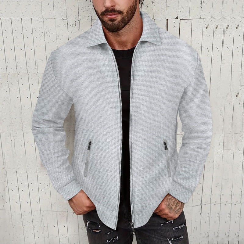 Herren modische SwEchoarchivtjacke mit strukturierter Oberfläche und praktischen Reißverschlusstaschen Echoarchiv