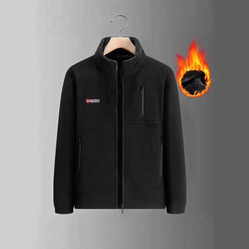 Herren Fleecejacke mit Teddyfutter, Stehkragen und mehreren Reißverschlusstaschen Echoarchiv