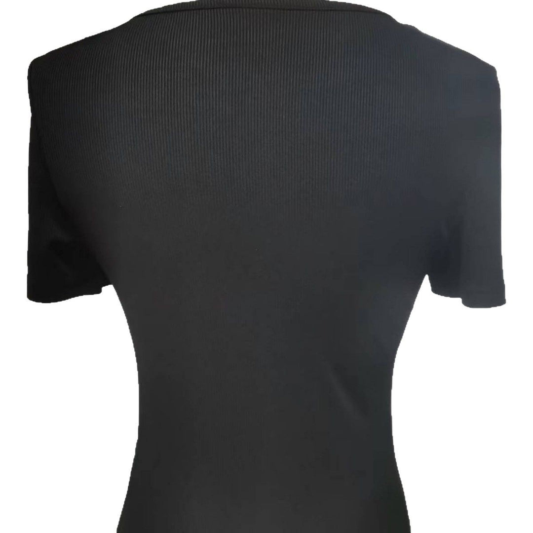 Damen Kurzarm Shirt mit dekorativen Knopfdetails Echo Archiv