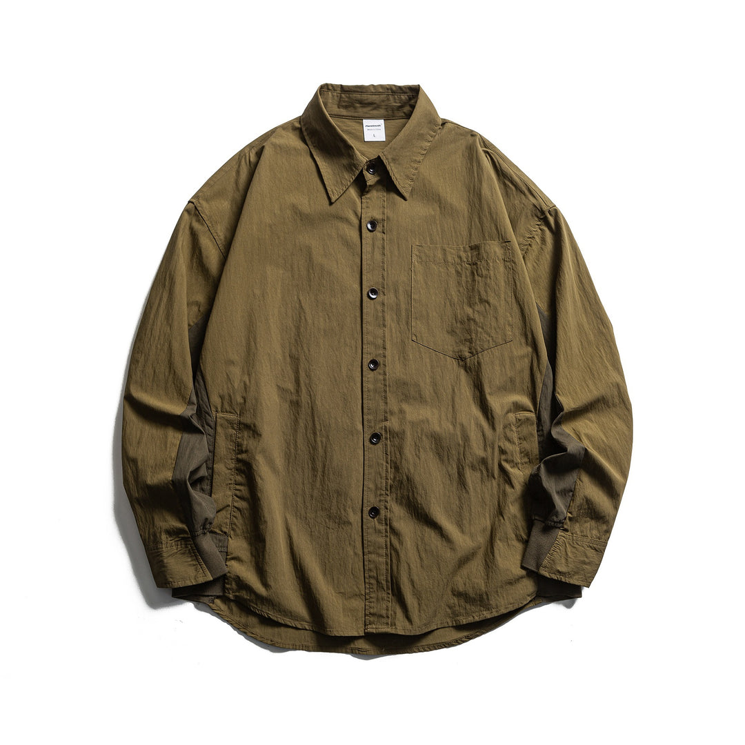 Herren Oversized Hemd mit Brusttasche und Rippbündchen Echoarchiv