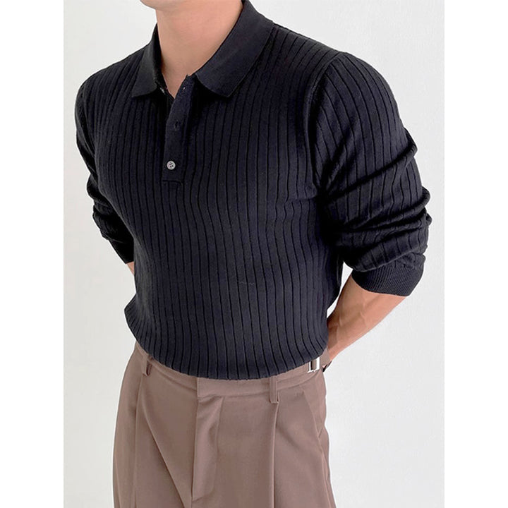 Herren Stilvolles Langarm-Rippstrickoberteil Echo Archiv