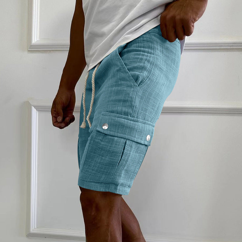 Herren Cargo-Shorts aus atmungsaktivem Leinen-Mix mit praktischen Seitentaschen Echoarchiv
