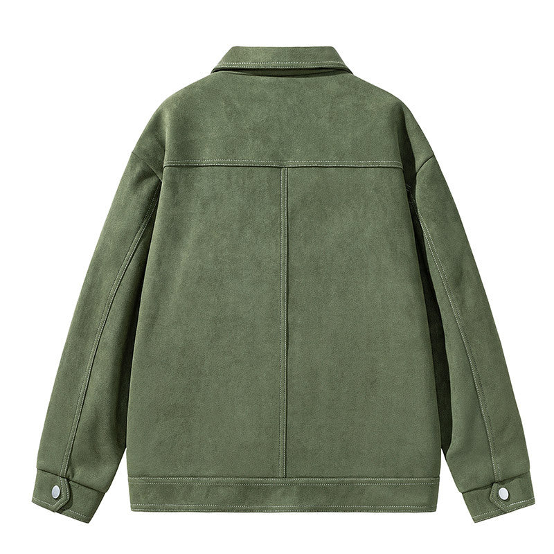 Herren Modische Wildlederjacke mit praktischen Taschen Echo Archiv