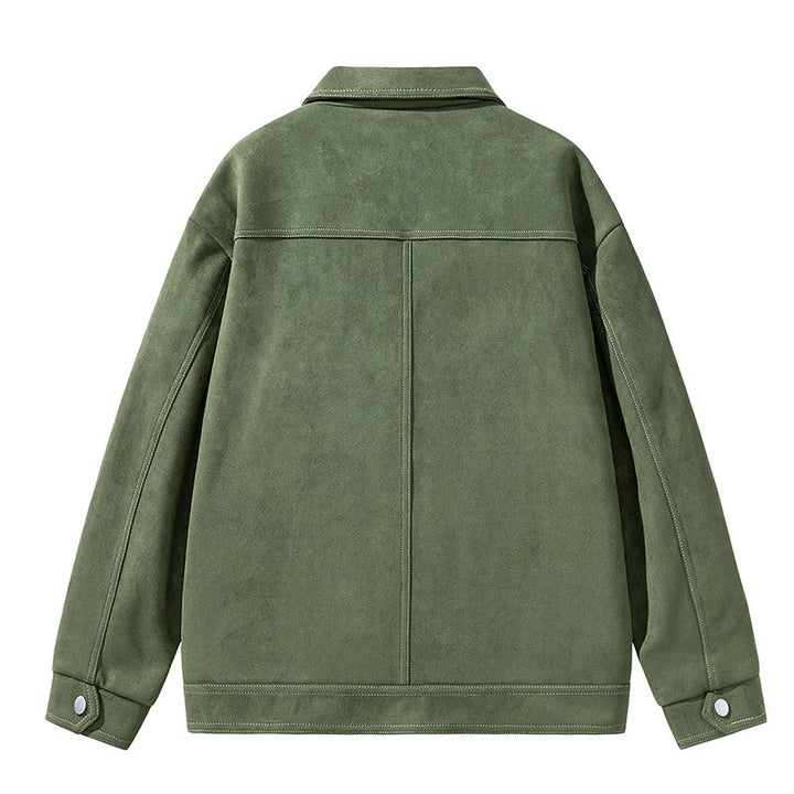 Herren Modische Wildlederjacke mit praktischen Taschen Echo Archiv