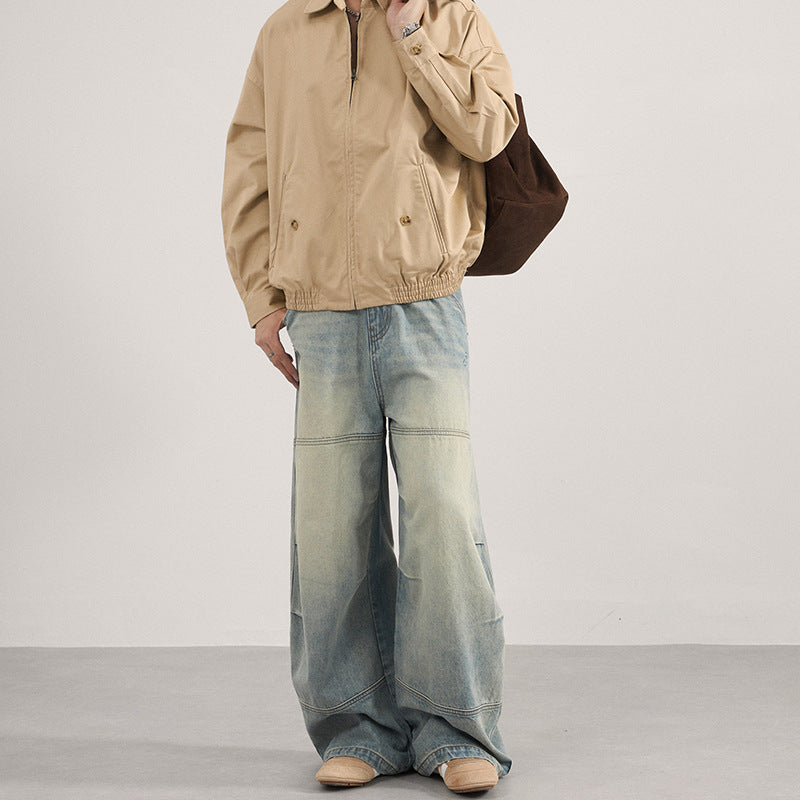 Herren Superweite Denim-Palazzo-Hose mit segmentierten Nähten und voluminöser Silhouette Echo Archiv