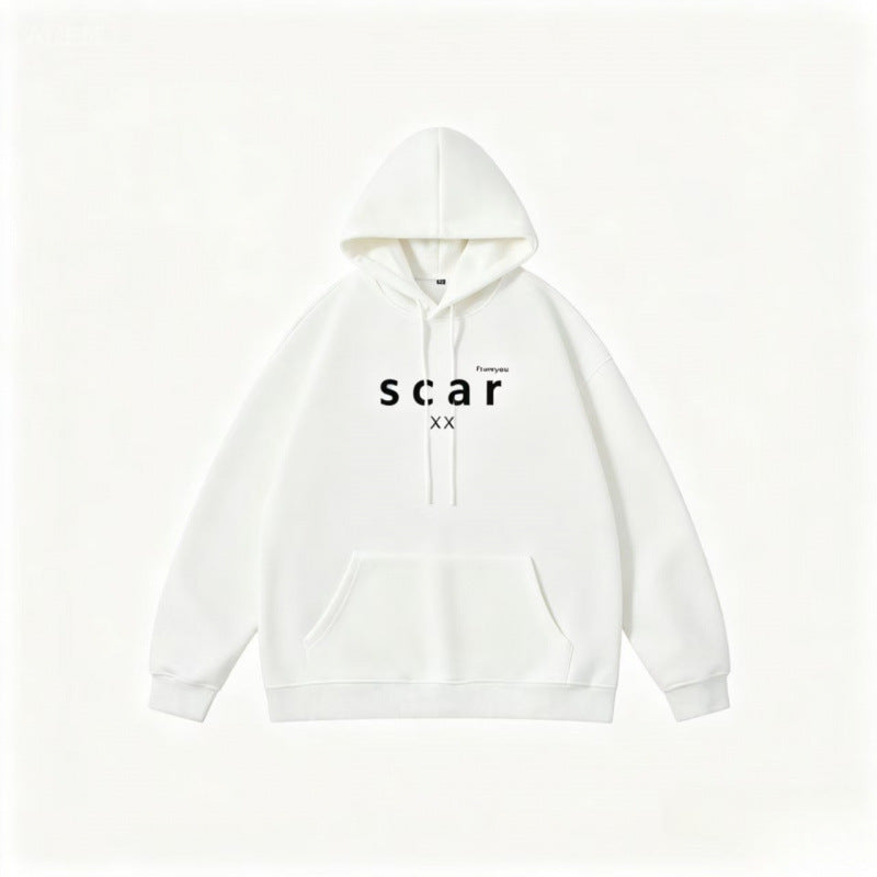 Unisex Oversize-Kapuzenpullover mit Kängurutasche und minimalem Frontprint Echo Archiv