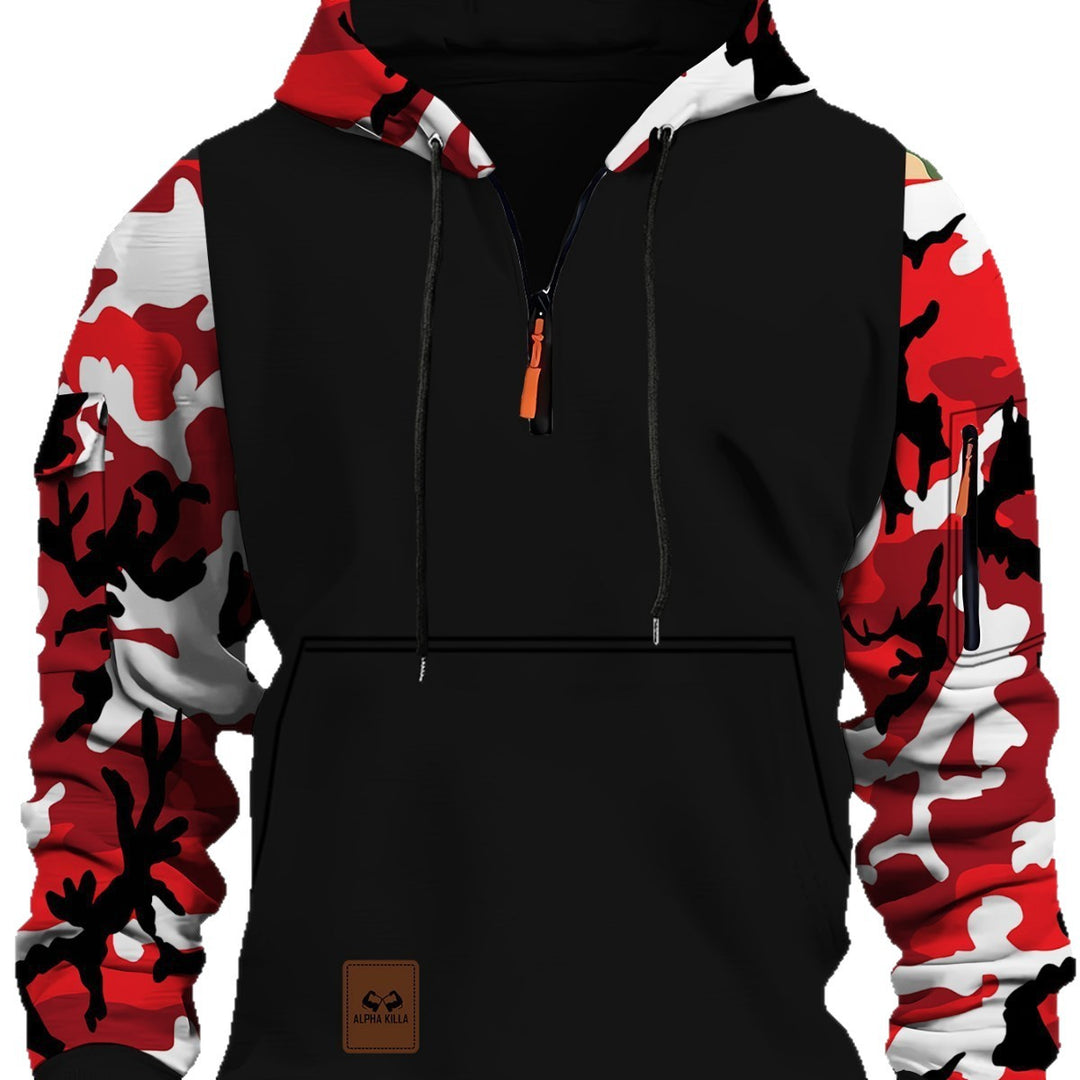 Herren modischer Kapuzenpullover mit multifunktionalen Taschen Echoarchiv