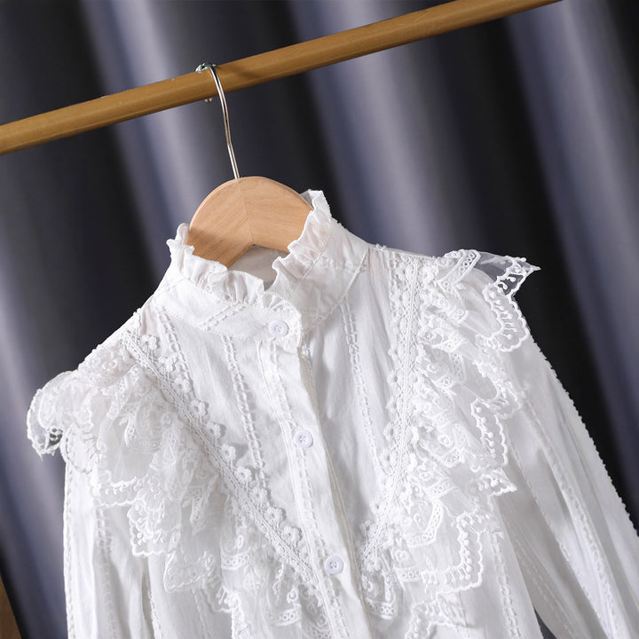 Mädchen Rüschenbluse mit eleganten Spitzenakzenten Echo Archiv