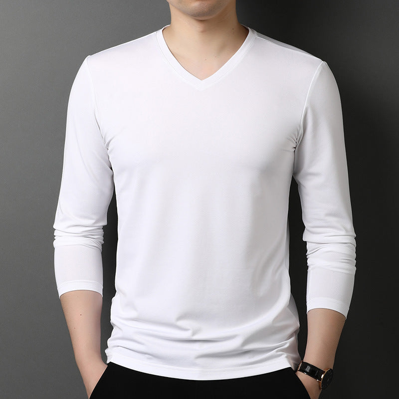 Herren V-Ausschnitt Langarmshirt aus atmungsaktiver Baumwolle Echoarchiv
