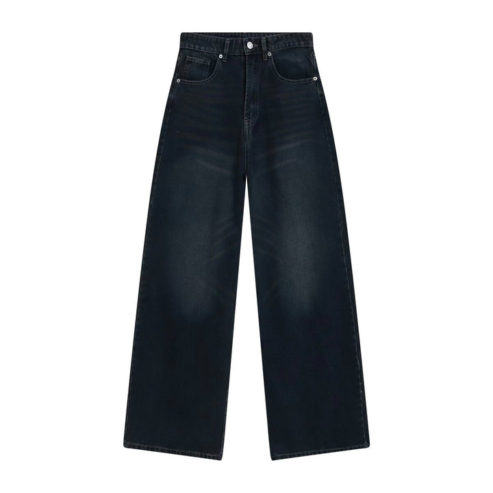 Damen High-Waist Denim-Jeans mit weitem Bein und Fünf-Taschen-Design Echo Archiv