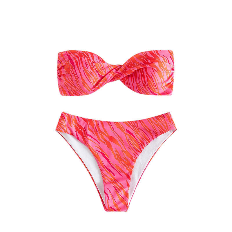Damen Bandeau-Bikini mit trendigem Zebra-Muster Echo Archiv