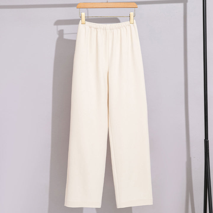 Damen Weite High‑Waist Komforthose mit elastischem Bund und geradem Bein Echoarchiv