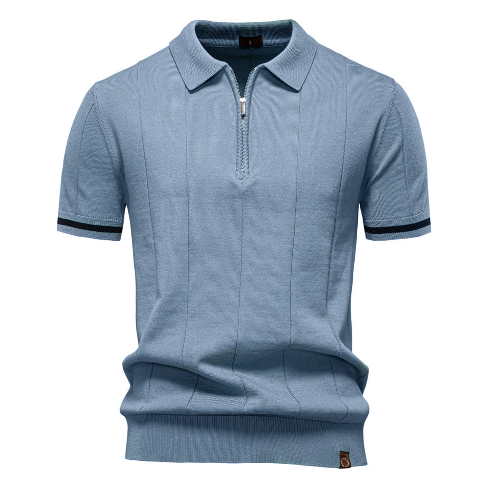 Herren Polohemd mit kurzer Knopfleiste und strukturiertem Design Echoarchiv