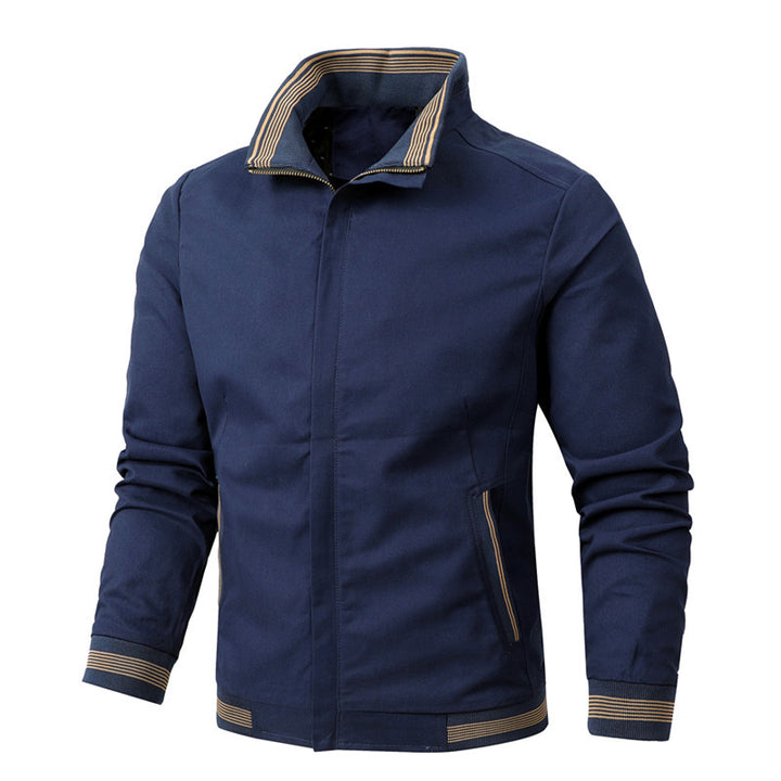 Herren Übergangsjacke aus Baumwoll-Twill mit Stehkragen und Rippbündchen Echoarchiv