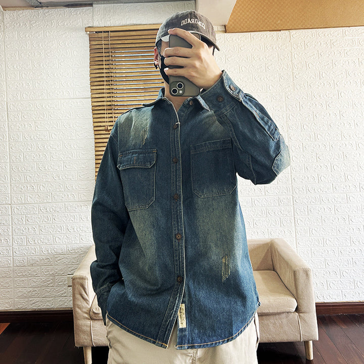 Herren Denim Überhemd Echo Archiv