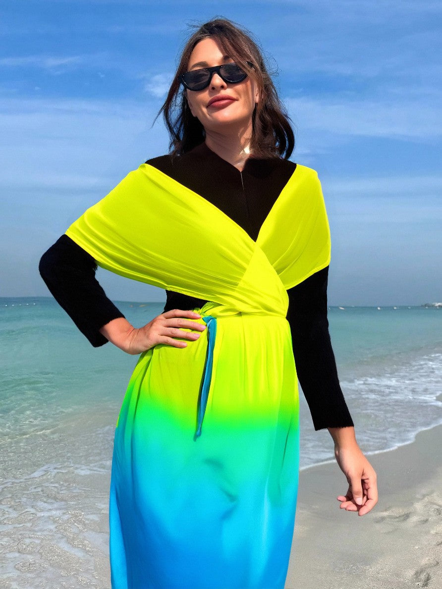 Damen Strandkleid mit Wickel- und Farbverlauf Echo Archiv