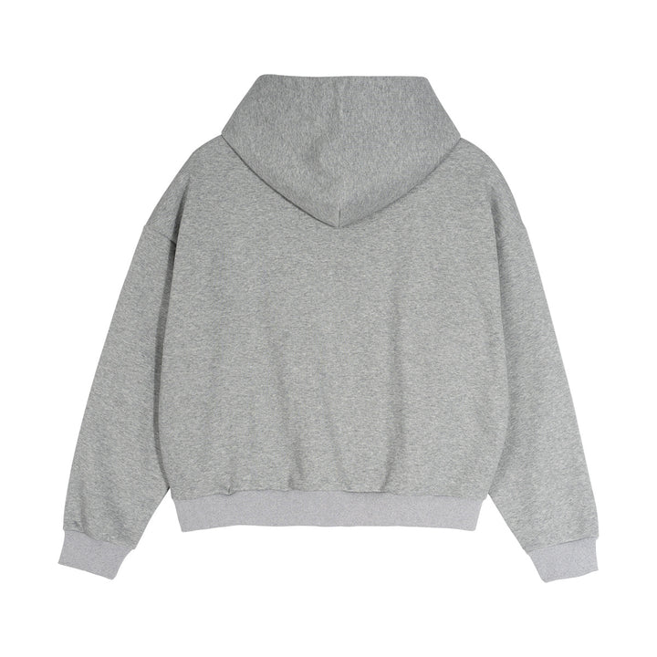 Unisex Kurz geschnittene Oversize-Kapuzenjacke mit durchgehendem Reißverschluss, kariert gefütterter Kapuze und Kängurutasche Echo Archiv
