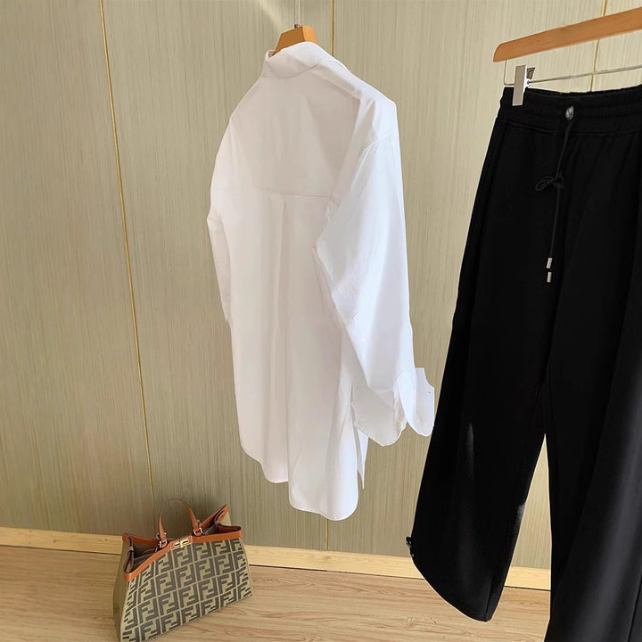 Damen Lässige Oversized-Bluse Echoarchiv