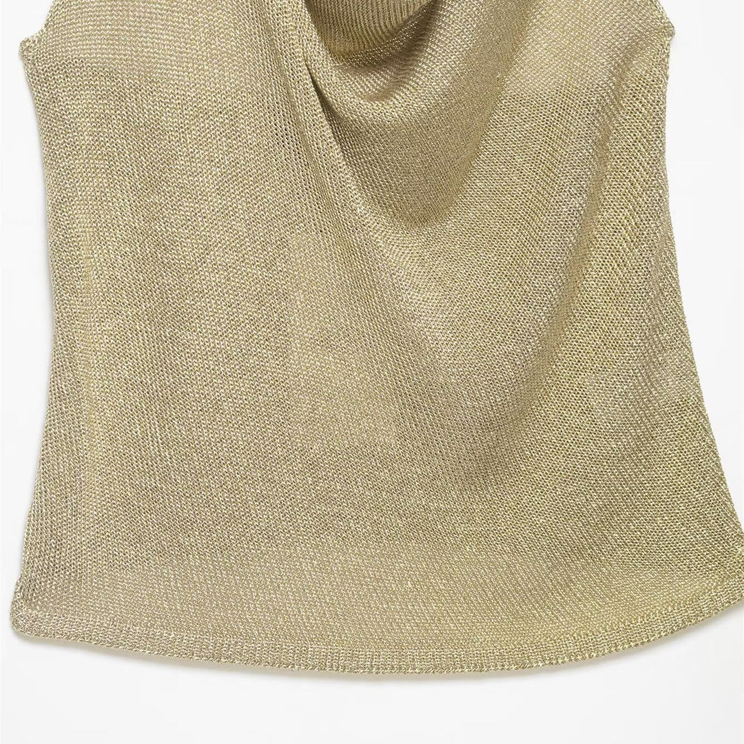 Damen Haltertop mit elegantem Wasserfall-Ausschnitt und schimmernden Akzenten Echo Archiv