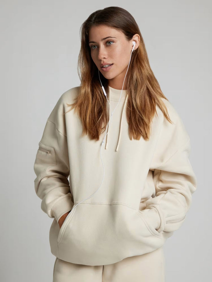 Damen nan Kapuzensweatshirt mit integrierter Schlafblende und weichem Fleece-Innenfutter Echo Archiv