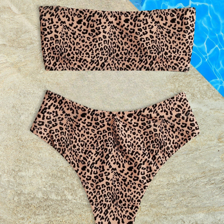 Damen Bandeau-Bikini-Set mit elegantem Leopardenmuster Echo Archiv