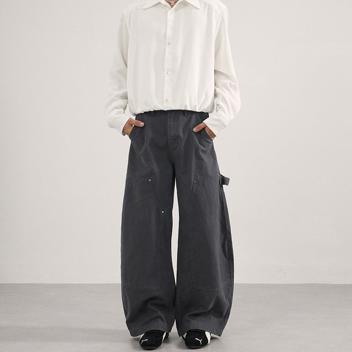 Herren Ultraweite Workwear-Palazzohose aus robustem Baumwoll-Twill mit Kniepaneelen und Werkzeugschlaufe Echo Archiv