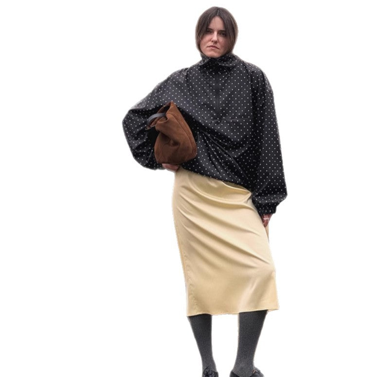 Damen Gepunkteter leichter Windbreaker-Anorak mit Stehkragen und halbem Reißverschluss Echoarchiv