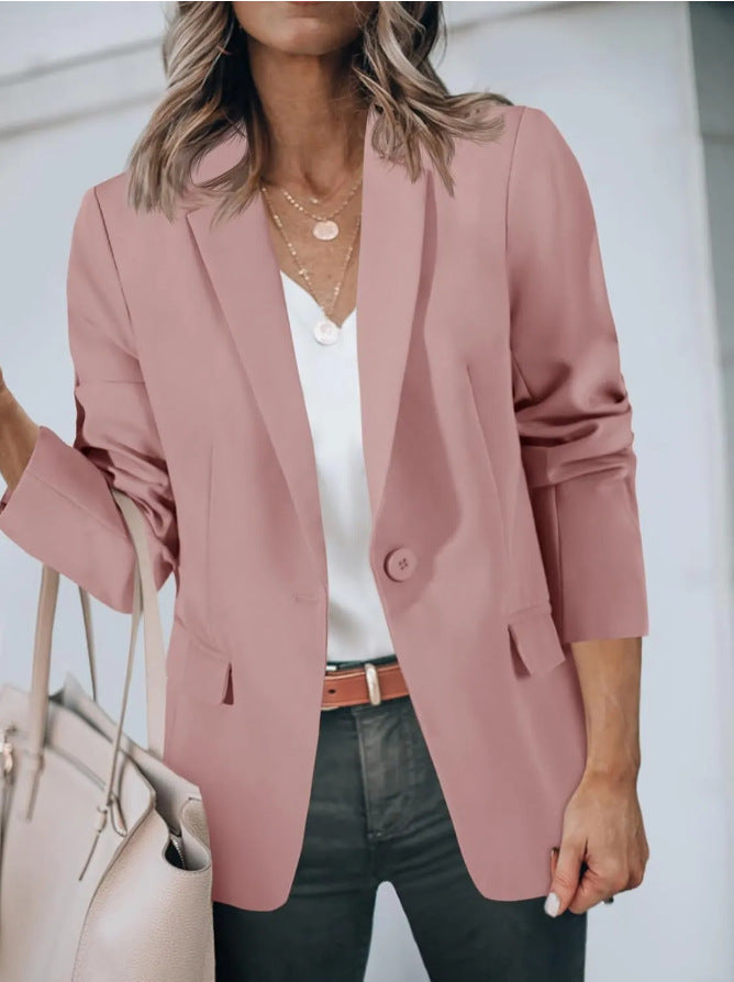 Damen Lässiger Blazer mit Elegantem Schnitt und Praktischen Taschen Echoarchiv