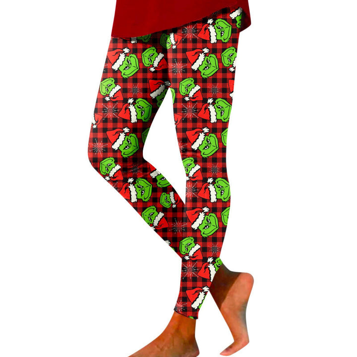 Damen Gemusterte Weihnachtsleggings Echoarchiv