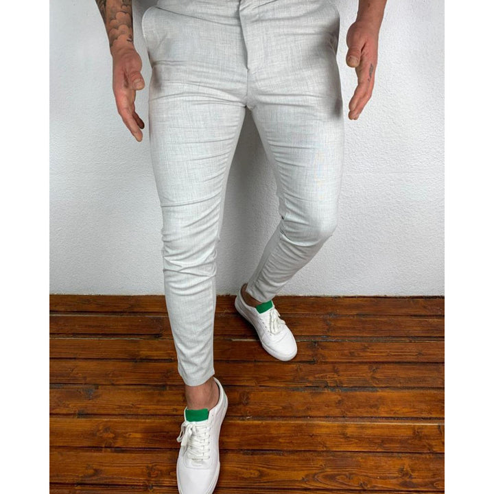 Herren Slim-Fit Anzughose im modernen Design mit elastischem Bund und seitlichen Taschen Echoarchiv