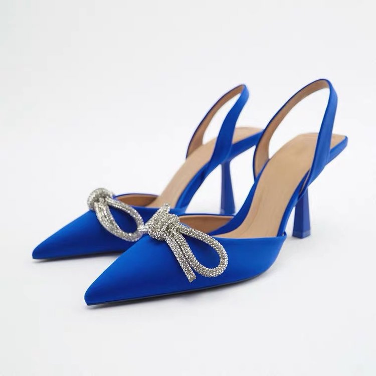Damen nan elegante Slingback-Pumps mit spitzer Zehenkappe und funkelnder Strassschleife Echo Archiv