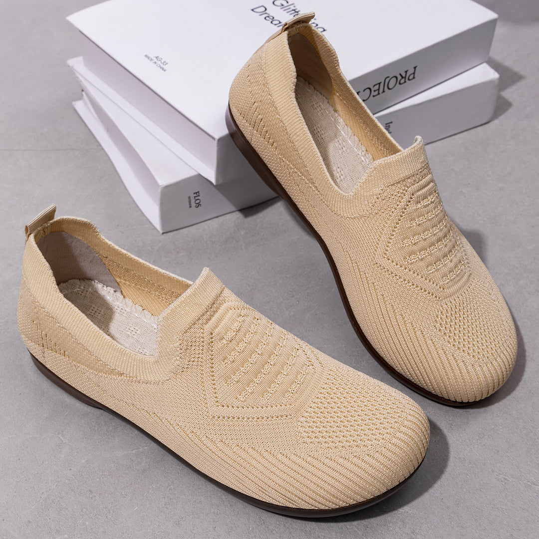 Damen nan gestrickter Komfort-Slip-On Halbschuh mit sockenähnlichem Schaft, gepolstertem Memory-Fußbett und flexibler Leichtlaufsohle Echo Archiv