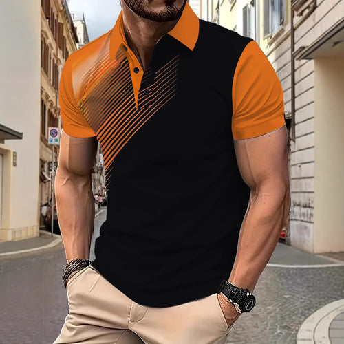 Herren Poloshirt mit modernem Grafikdesign und bequemer Passform Echoarchiv