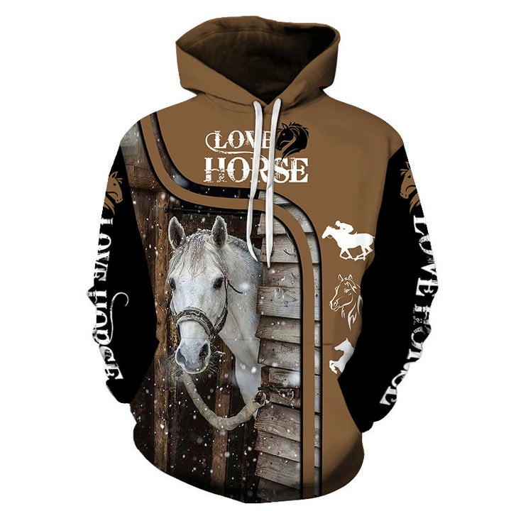 Unisex Kapuzenpullover mit kreativem Wolfsmotiv Echoarchiv