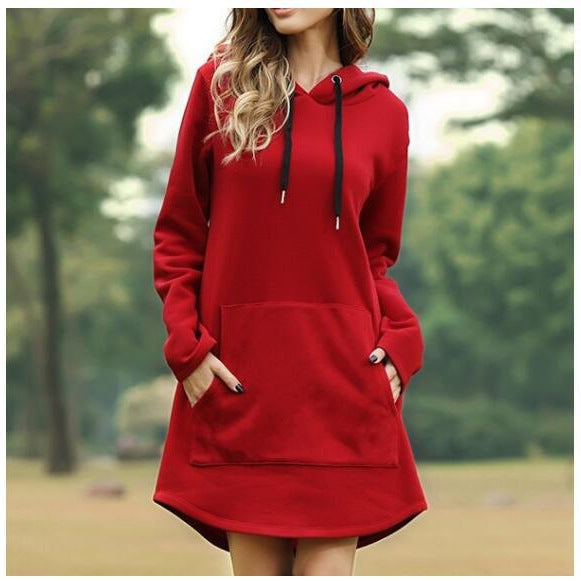 Damen nan Kapuzenkleid aus Sweatstoff, oversized Schnitt mit Kängurutasche Echo Archiv