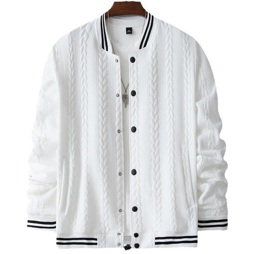 Herren lässige Strickjacke im modernen Look mit hohem Kragen und Druckknopfverschluss Echoarchiv