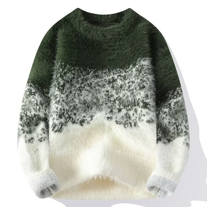 Damen Gemütlicher Rundhals Pullover aus Flauschigem Material Echoarchiv
