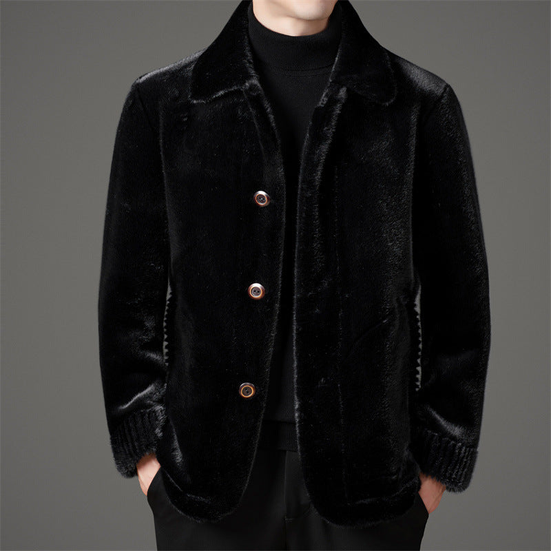Herren elegante Kunstfelljacke Echoarchiv