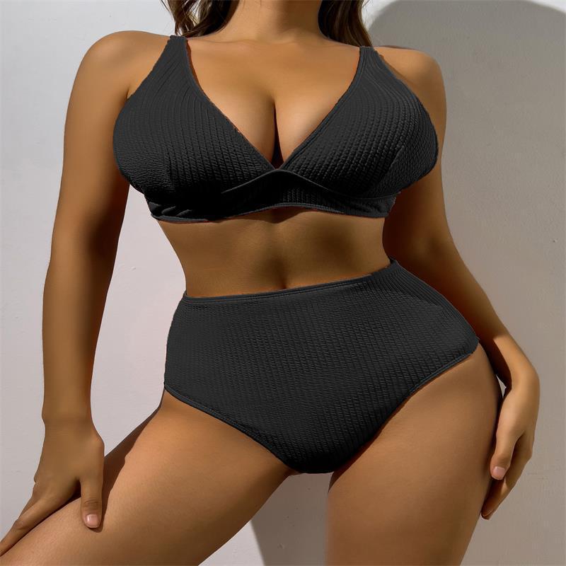 Damen Hochgeschnittener Bikini mit strukturiertem Oberteil Echo Archiv