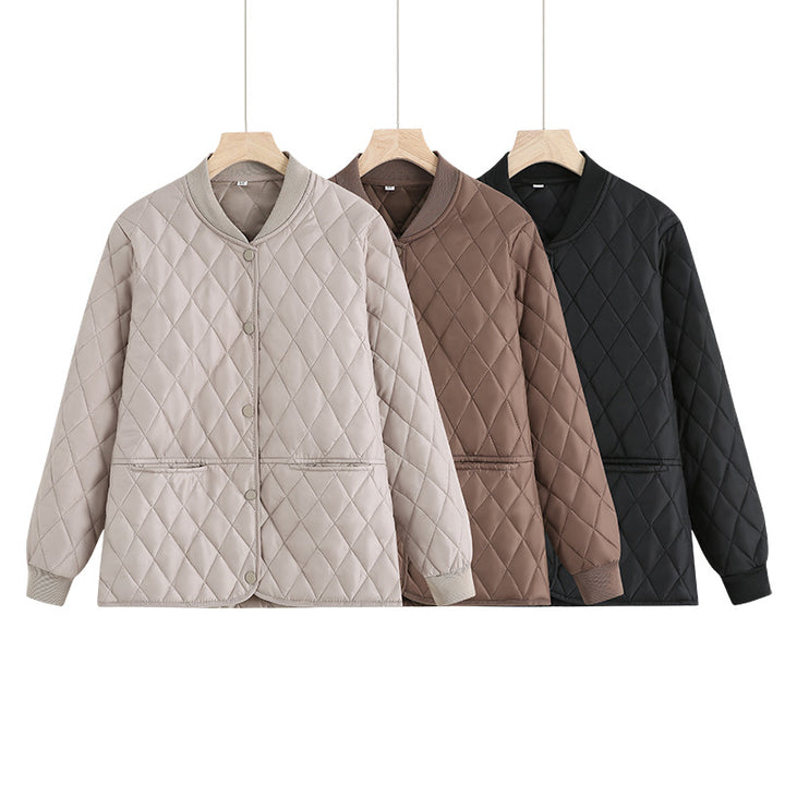 Damen nan gesteppte Übergangsjacke mit Rautensteppung und Rippenkragen Echo Archiv