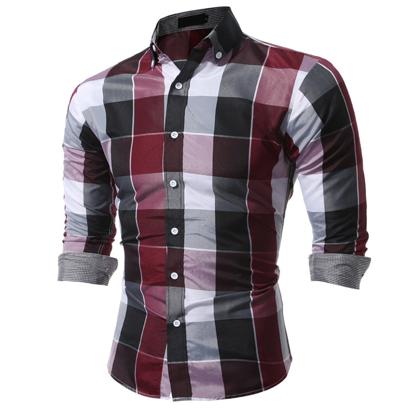 Herren kariertes Langarmhemd im modernen Slim-Fit Schnitt Echoarchiv