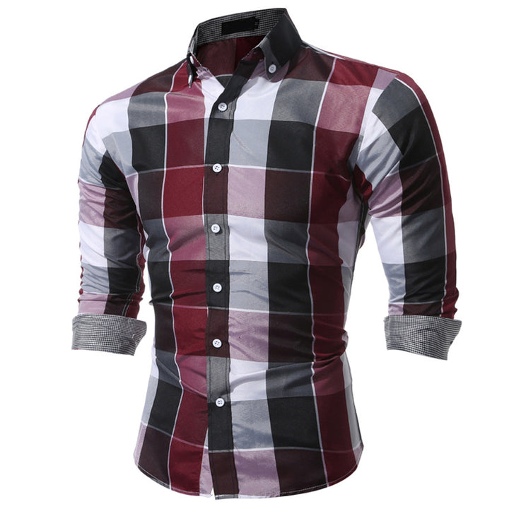 Herren kariertes Langarmhemd im modernen Slim-Fit Schnitt Echoarchiv