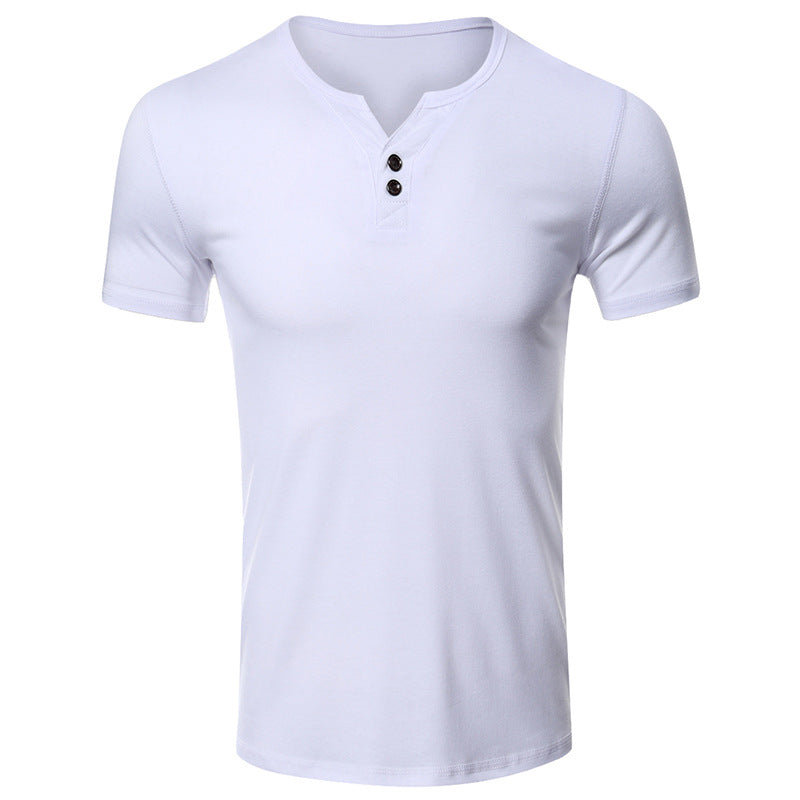 Herren Kurzarm Henley-T-Shirt mit modischem Knopfdesign und komfortablem Schnitt Echoarchiv