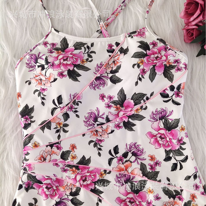 Damen Floraler Sportbadeanzug mit rückenfreier Silhouette Echo Archiv