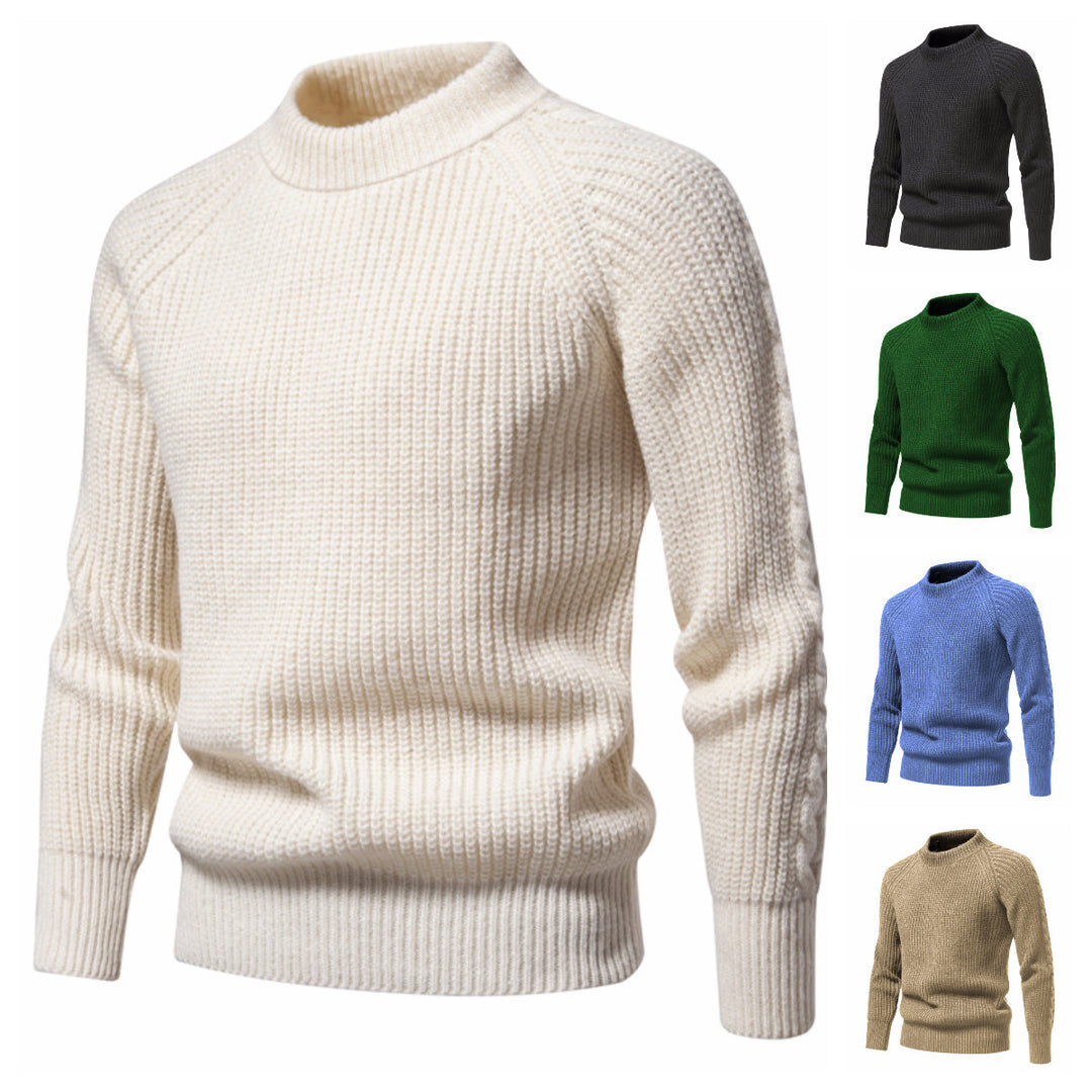 Herren Feinstrickpullover mit kurzem Rollkragen, Raglanärmeln und strukturierter Waffeloptik Echo Archiv