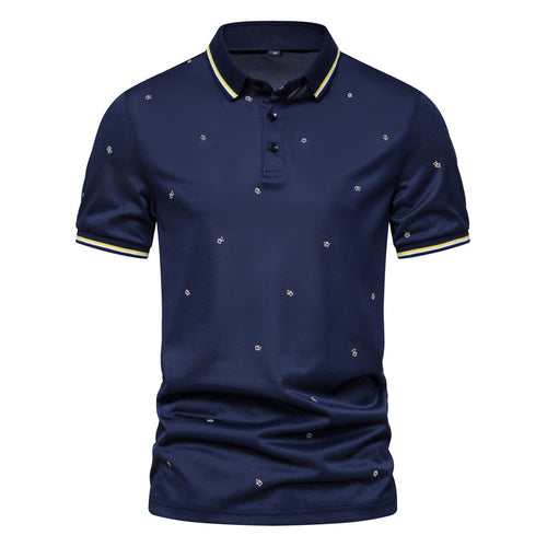 Herren Poloshirt mit modischem Muster und atmungsaktiven Eigenschaften Echoarchiv