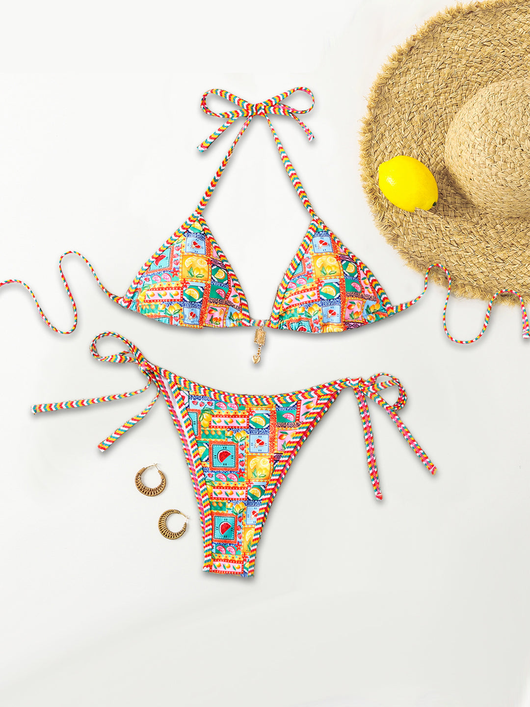 Damen Triangel-Bikini mit verstellbaren Bändern und elegantem Detail Echo Archiv