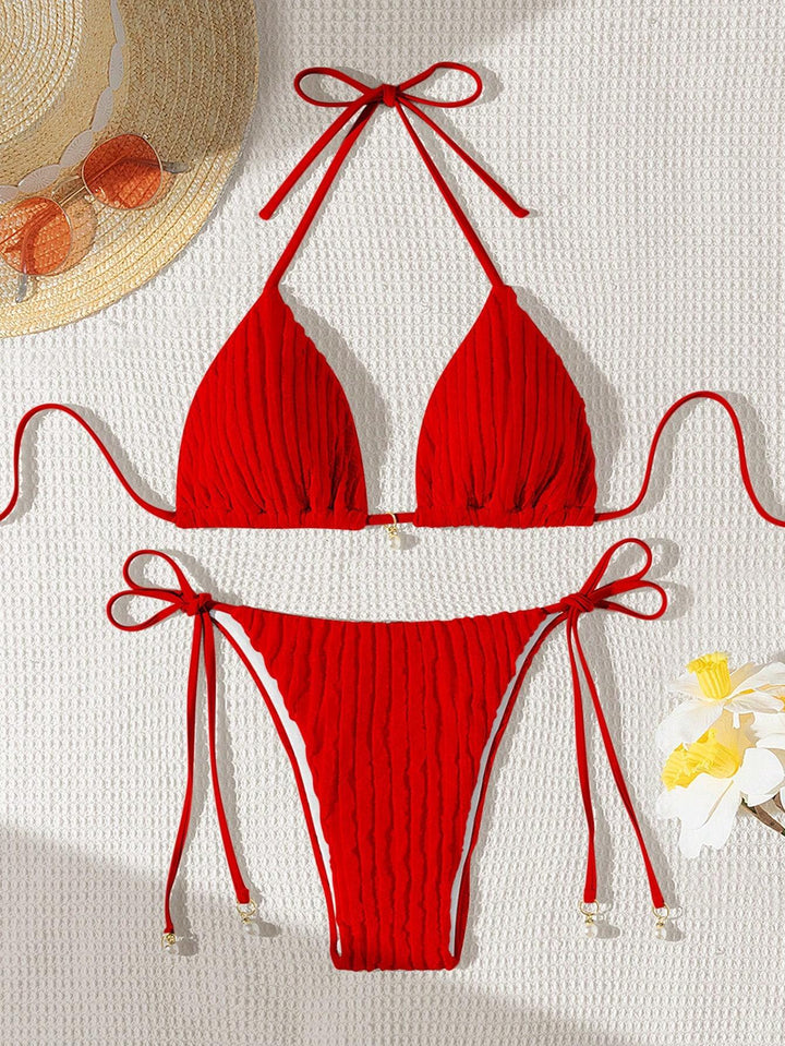 Damen Triangle-Bikini mit strukturiertem Design und verstellbaren Trägern Echo Archiv