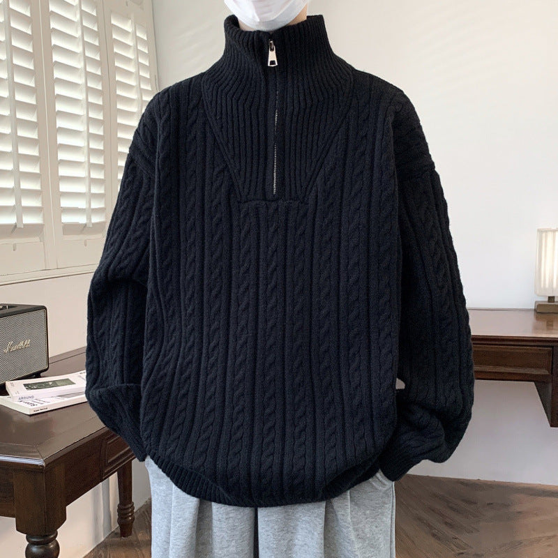 Damen Grobstrickpullover mit Stehkragen – Mavelle