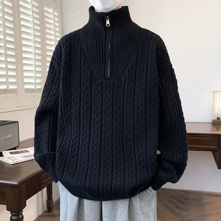 Damen Grobstrickpullover mit Stehkragen – Mavelle